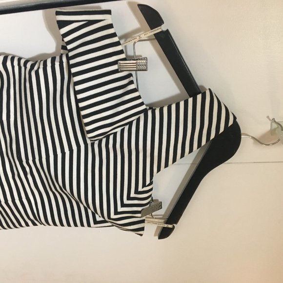 Striped Asymmetrical Abstract Dress - Picture 2 of 7